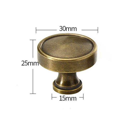 Antique Brass Round Cabinet Knobs – Vintage Drawer & Cupboard Pulls