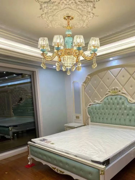 Luxury Umbrella Crystal Chandelier – European-Style Pendant for Villas & Hotels
