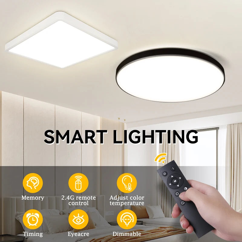 Amelia Smart LED Ceiling Lamp – Dimmable Modern Square Light