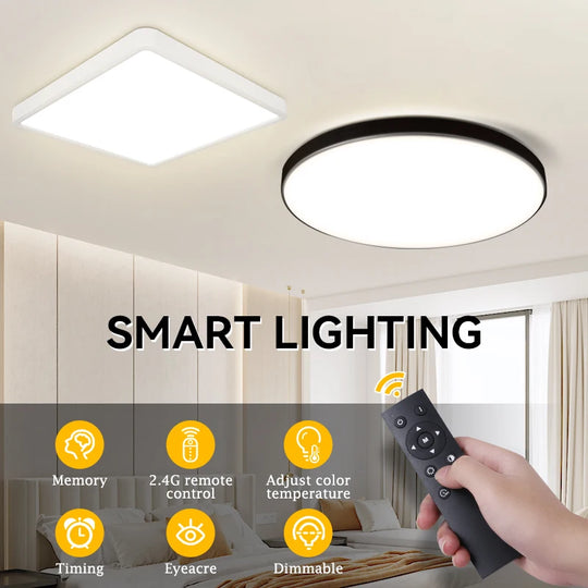 Amelia Smart LED Ceiling Lamp – Dimmable Modern Square Light