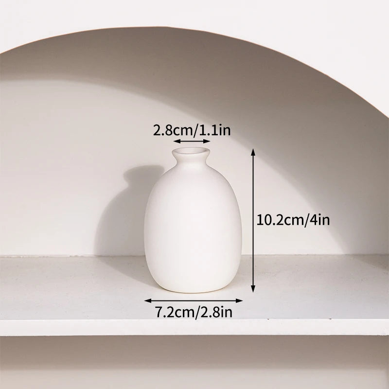 White Ceramic Vase Modern Minimalist Decorative Flower Vase