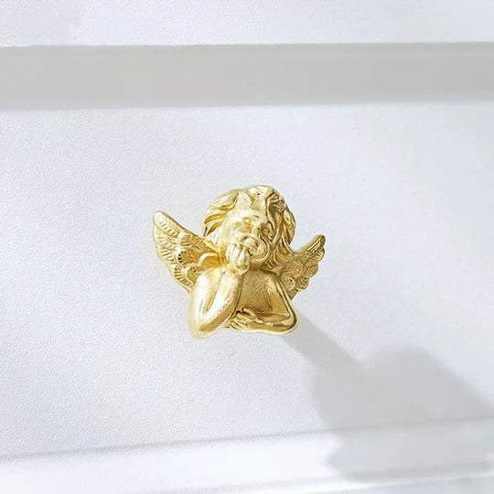 Brass Angel Cabinet Handles – Vintage Gold Knobs for Furniture