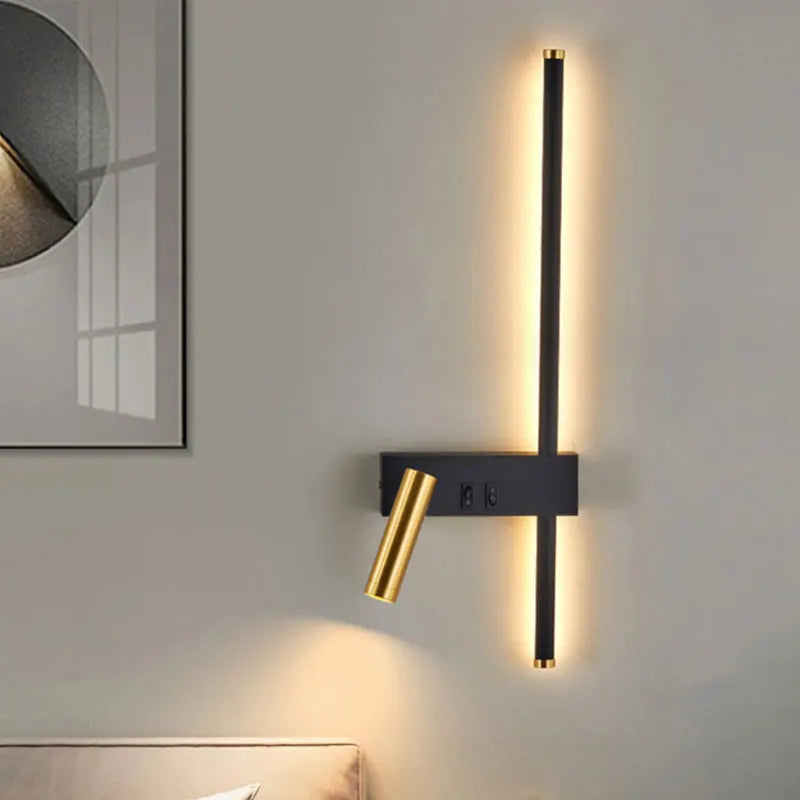 Nordic Modern Wall Lamp Black White Minimalist Bedside Light