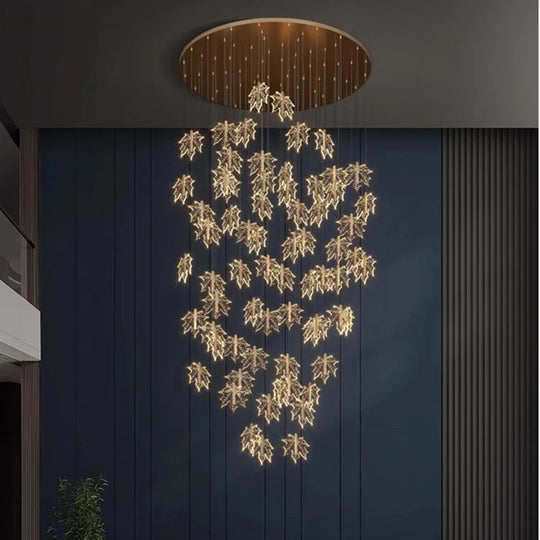 Nordic Leaf Acrylic LED Pendant Lamp – Elegant Dimmable Hanging Light