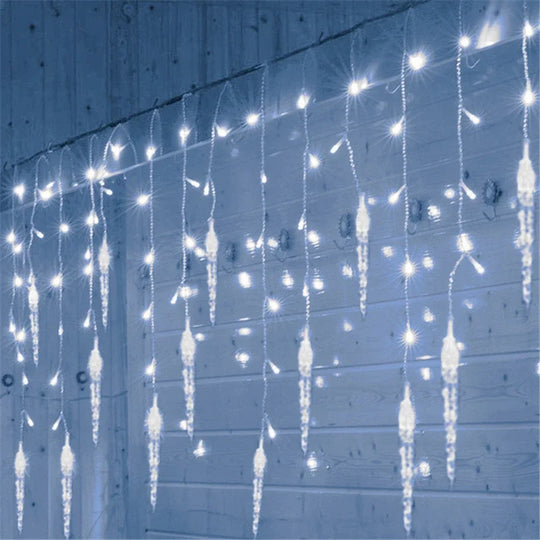 Christmas LED Icicle Curtain Lights Outdoor Wedding Garden Decor