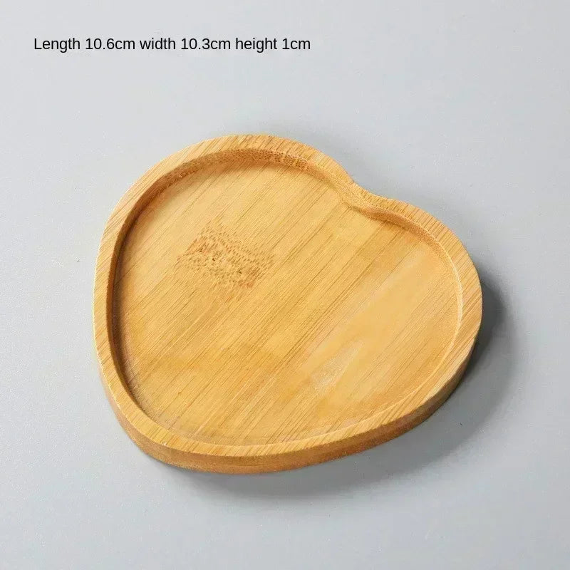 Multi Bamboo Tray Wooden Saucer Coaster Plate