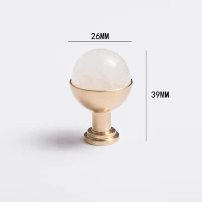 Natural Marble and Crystal T-Bar Cabinet Handles – Modern Brass Knobs and Pulls