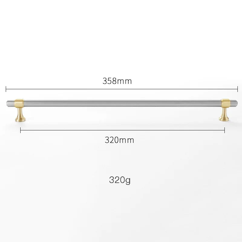 Nickel-Plated Brass Cabinet Handles – Gold and Matte Silver T-Bar Pulls