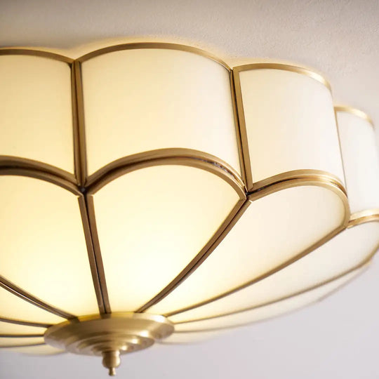 All-Copper Minimalist LED Ceiling Lamp for Study & Dining Room