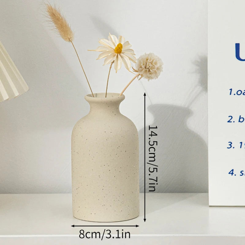 White Ceramic Vase Modern Minimalist Decorative Flower Vase