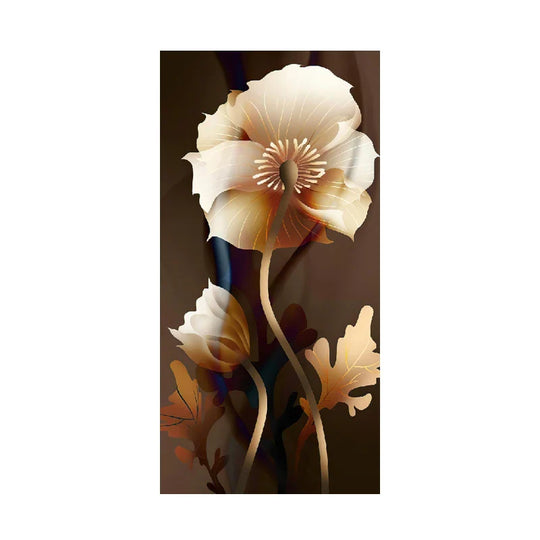 Modern Botanical Tropical Golden Leaves Canvas Wall Art Vertical