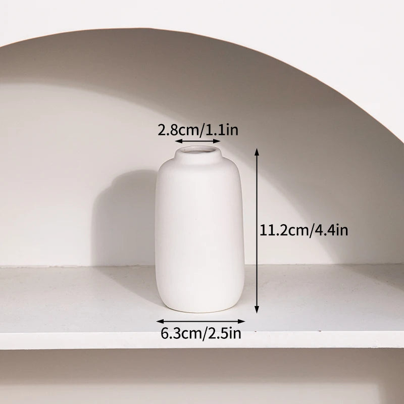 White Ceramic Vase Modern Minimalist Decorative Flower Vase