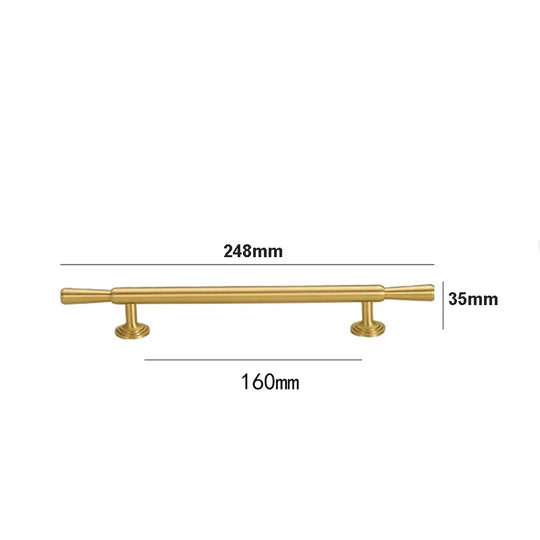 Brushed Gold Brass Cabinet Handles – Modern Pulls and Knobs for Furniture (50–280mm)