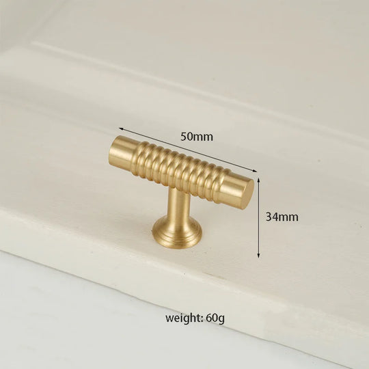 Textured Brass Handles – Satin Gold Spiral Pulls for Furniture
