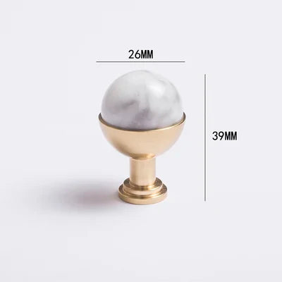 Natural Marble and Crystal T-Bar Cabinet Handles – Modern Brass Knobs and Pulls