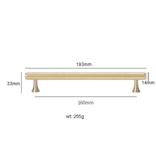 Gold Knurled Brass Cabinet Handles – Modern T-Bar Pulls and Knobs for Furniture