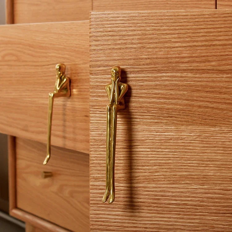 Nordic Brass Humanoid Cabinet Handle – Modern Luxury Pulls for Wardrobes and Drawers