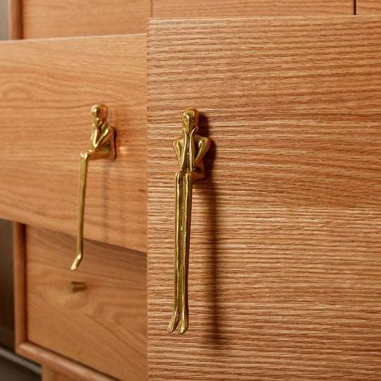 Nordic Brass Humanoid Cabinet Handle – Modern Luxury Pulls for Wardrobes and Drawers
