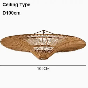 Large Wicker Pendant Lamp – Wabi Sabi Rattan Hanging Light