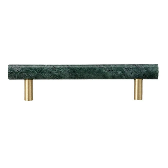 Green and White Marble Cabinet Handles – Luxury Brass-Based Pulls for Furniture (50mm-200mm)