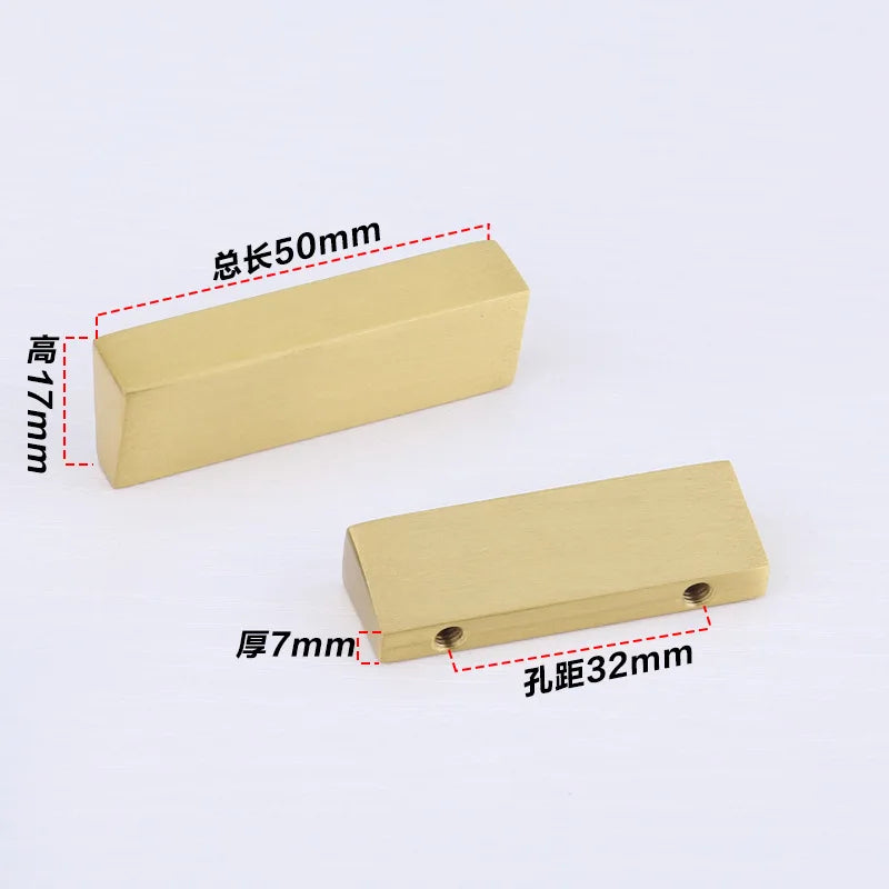 Brass Trapezoidal Cabinet Handles – High-End Golden Drawer Pulls for Wardrobes and Furniture