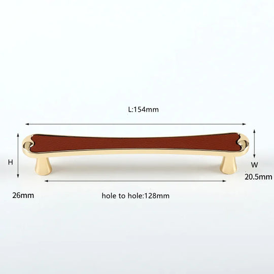 Modern Black and Red Leather Cabinet Handle – Zinc Alloy Pulls for Wardrobes and Cupboards (96mm/128mm)
