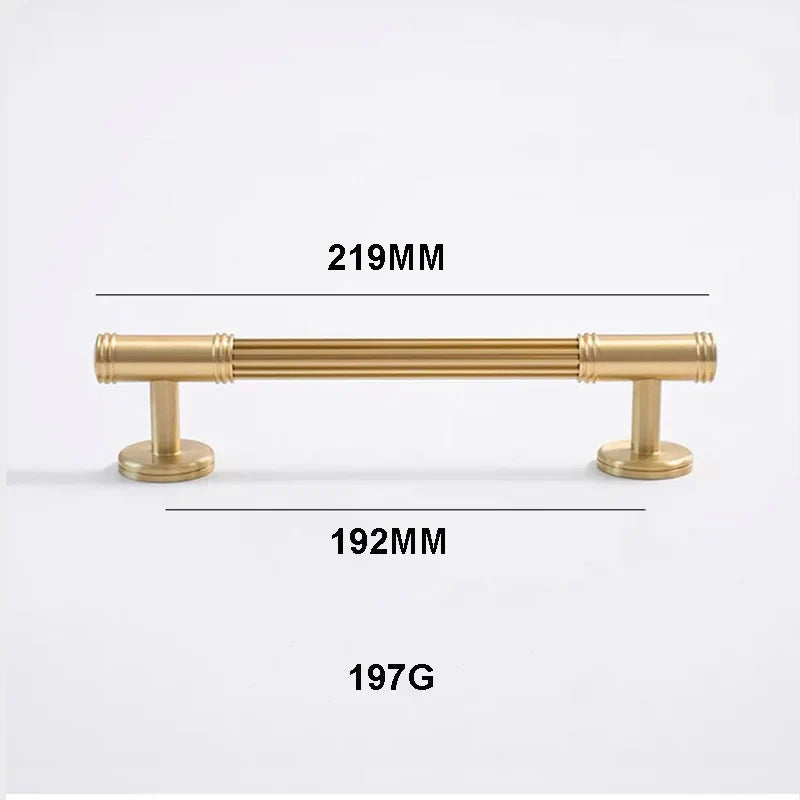 Gold Brass Vertical Linear Cabinet Handles – American-Style Pulls for Wardrobes and Furniture
