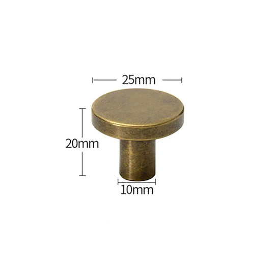 Antique Brass Round Cabinet Knobs – Vintage Drawer & Cupboard Pulls