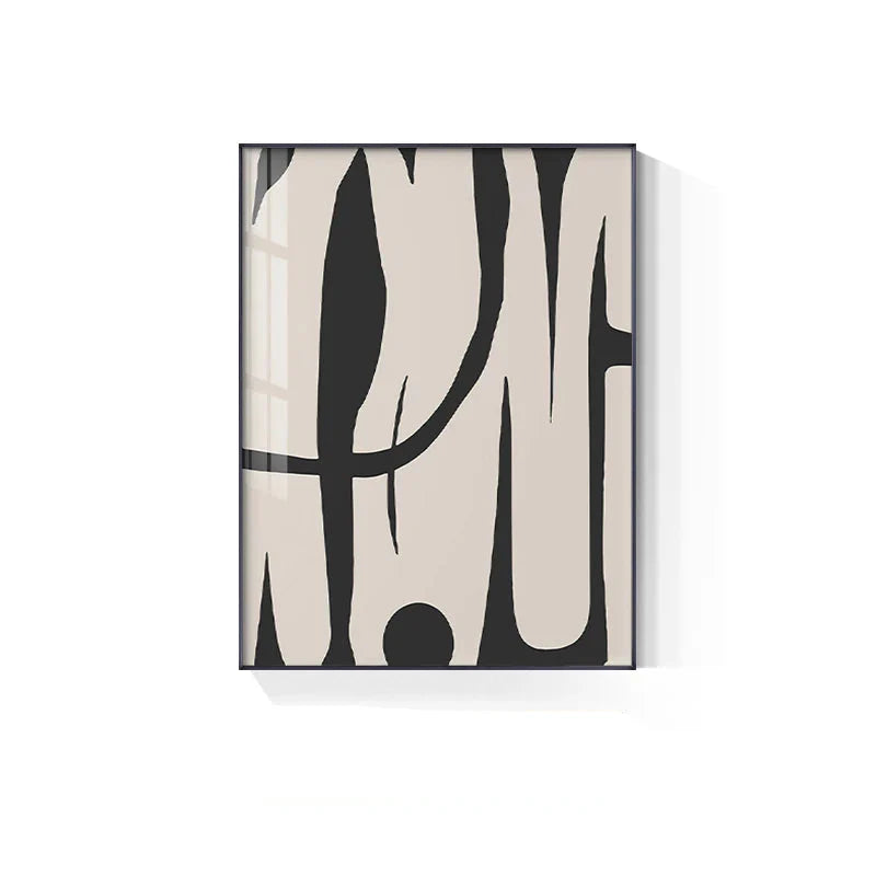 Striking Bold Abstract Minimalist Black White Canvas Wall Art Unframed