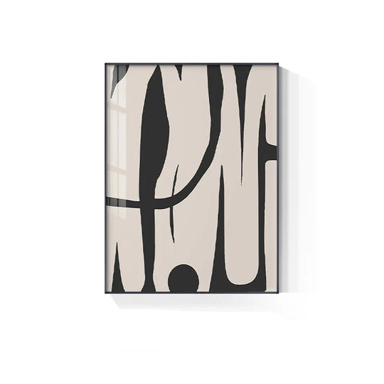 Striking Bold Abstract Minimalist Black White Canvas Wall Art Unframed
