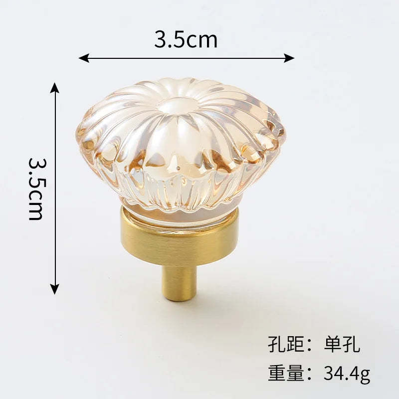 Brass Crystal Cabinet Handles – Light Luxury Furniture Knobs
