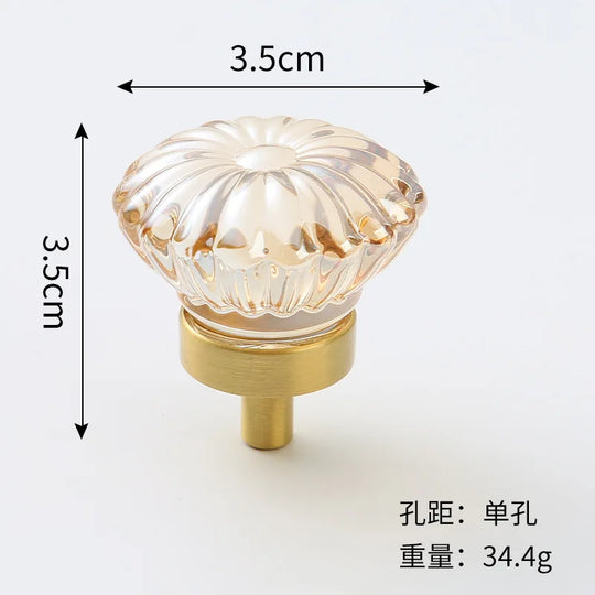 Brass Crystal Cabinet Handles – Light Luxury Furniture Knobs