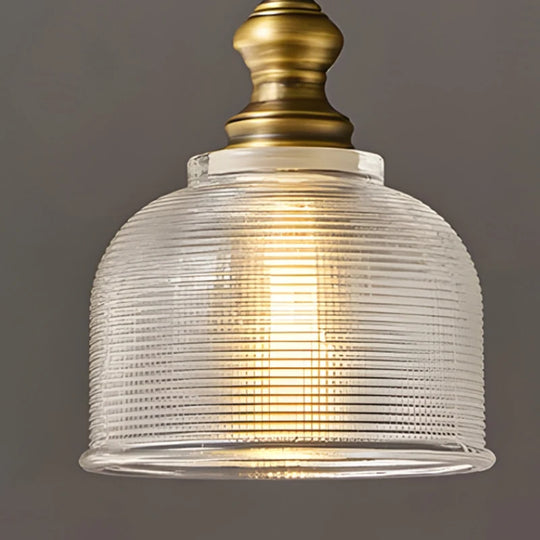 Classical Copper Clear Glass Pendant Light for Dining & Bedroom