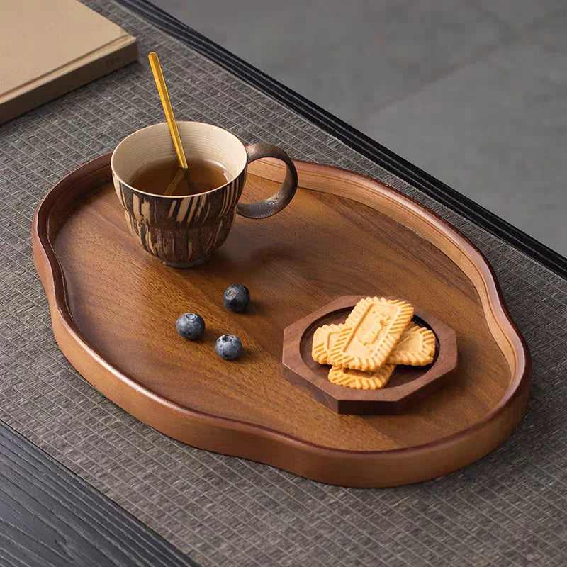 Wooden Decorative Serving Tray for Coffee Table & Home Decor
