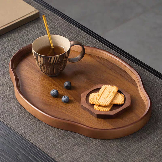 Wooden Decorative Serving Tray for Coffee Table & Home Decor