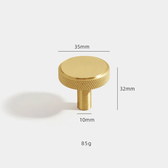 Solid Brass Knurled Furniture Handles – Textured Pulls and Knobs for Cabinets and Wardrobes