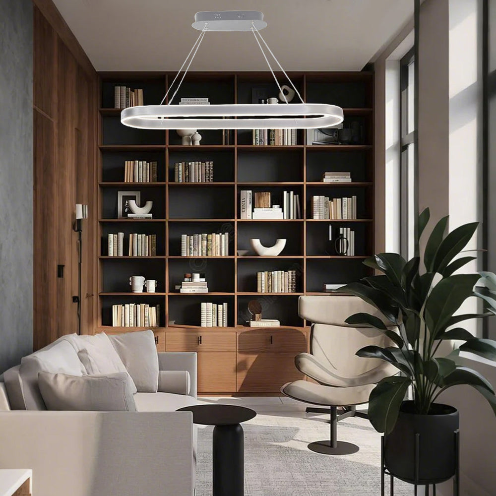 Rounded Rectangle LED Dimmable Modern Pendant Chandelier