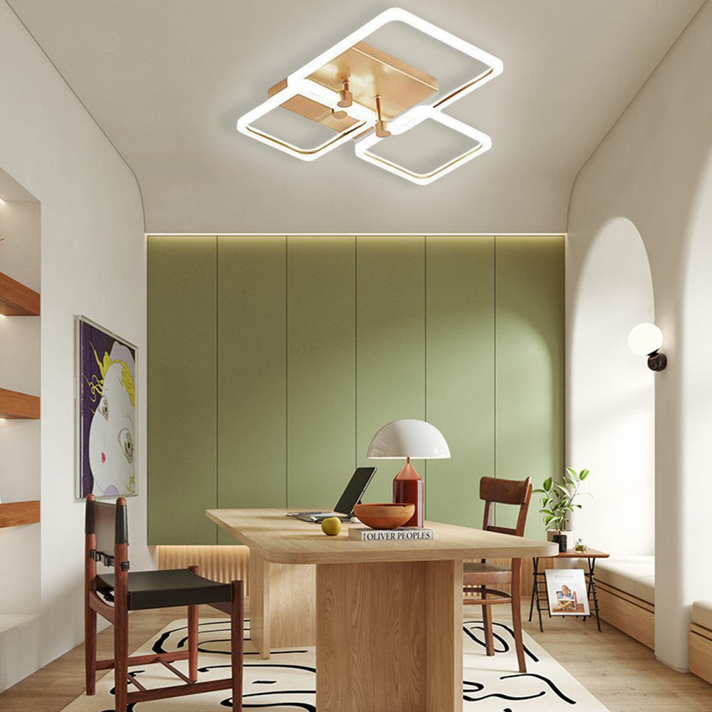 Squares Artistic Dimmable LED Modern Ceiling Light Flush Mount Lamp