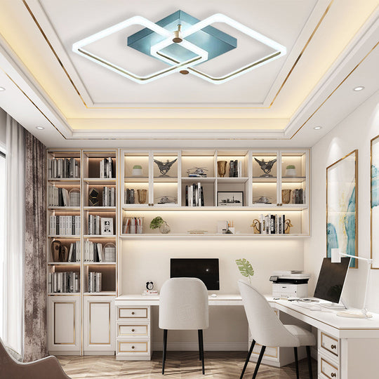 Squares Artistic Dimmable LED Modern Ceiling Light Flush Mount Lamp