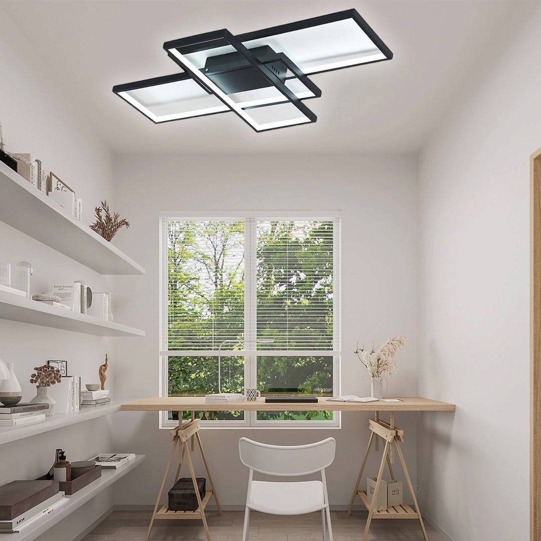 Display of Rectangles Abstract LED Flush Mount Ceiling Light
