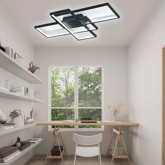 Display of Rectangles Abstract LED Flush Mount Ceiling Light
