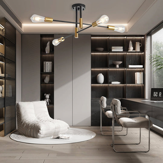 Modern Iron 4-Light Sputnik Chandelier