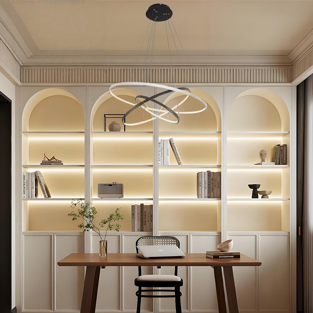 Adjustable Circles LED Dimmable Chandelier with Remote