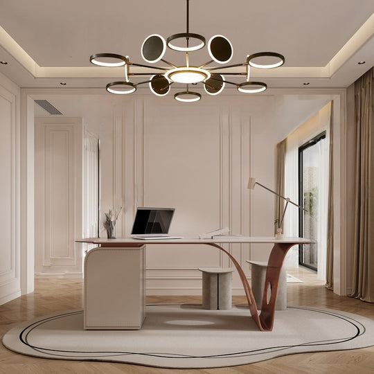 Multi-Circle Acrylic Aluminum LED Pendant Chandelier