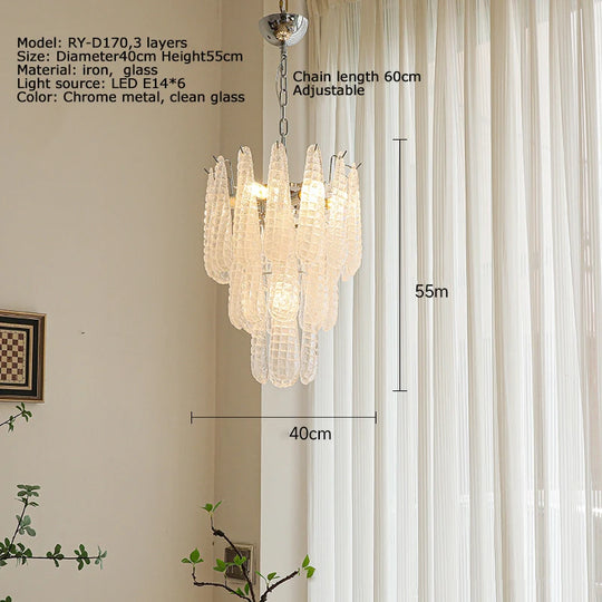 Villa Duplex Handmade Glass Pendant Light – Luxury High-Ceiling Chandelier