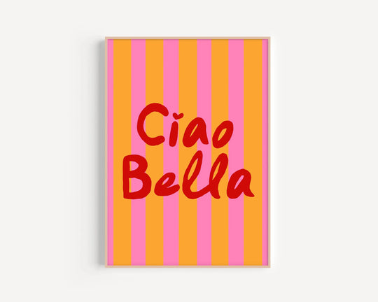 Ciao Bella Dolce Vita Quote Typographic Canvas Wall Art