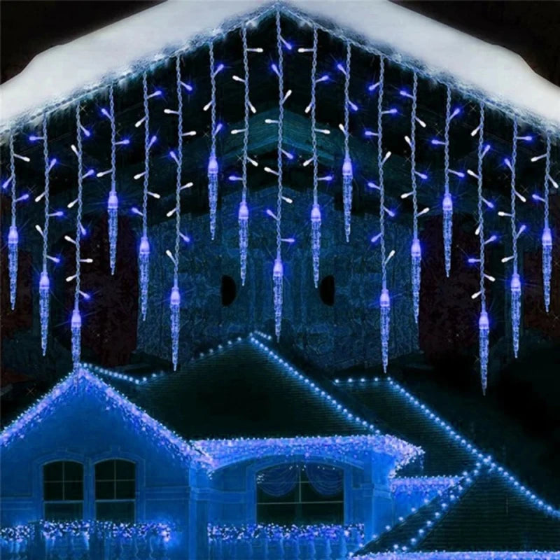 Christmas LED Icicle Curtain Lights Outdoor Wedding Garden Decor