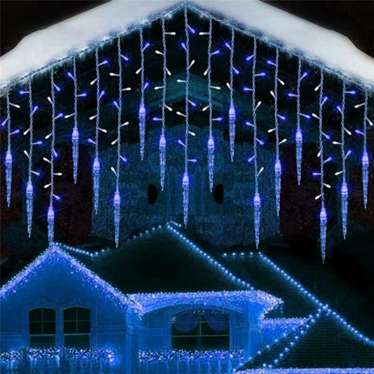 Christmas LED Icicle Curtain Lights Outdoor Wedding Garden Decor