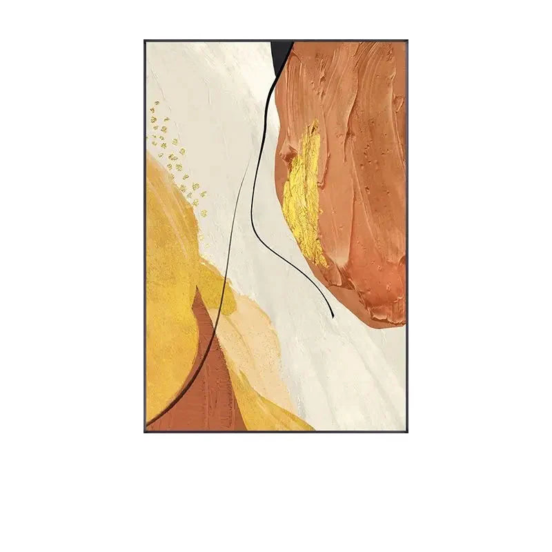 Abstract Yellow Beige Terracotta Canvas Wall Art