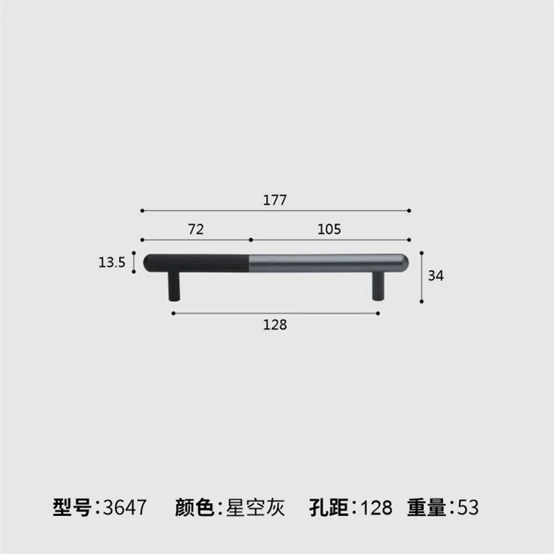 Dual Tone Long Kitchen Cabinet Handles – Modern Aluminum Alloy Pulls for Furniture